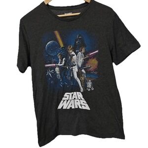 Star Wars 1977 Movie A New Hope Poster Men's Medium Black Graphic T-shirt 512
